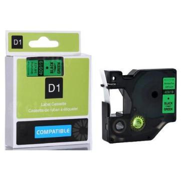 Imagem de Fita Compatível Dymo D1 40919 Verde Letra Preta 9mm - Genérica Dymo