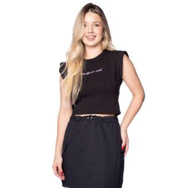 Imagem de Blusa Feminina Fore Slim Acredite Preto, Preto, M