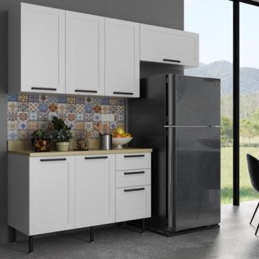 Imagem de Cozinha Modulada Compacta 100% MDF Branco 4 Peças CZ3300 - Tecno Mobil