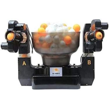 Imagem de Robô De Pingue-pongue, Máquina Profissional De Bola De Tênis De Mesa De Cabeça Dupla Máquina De Arremesso Automática De Servidor De Tiro Automático De Máquina De Arremesso