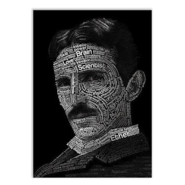 Imagem de Placa Decorativa Nikola Tesla Ilustração Frases Quotes Decoração Poster Quarto Sala