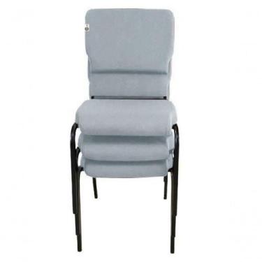 Imagem de 03 Cadeiras Empilhável Para Igrejas Evangélicas Linha Church Cinza - D
