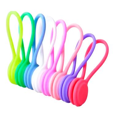Imagem de 10 Un. Abraçadeiras Magnéticas Coloridas Enrolador De Fios