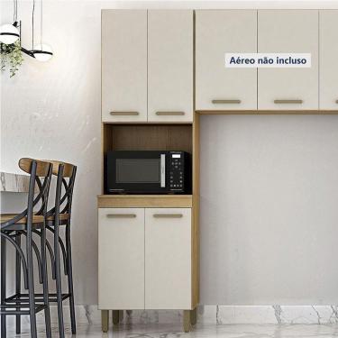 Imagem de Paneleiro Com Nicho 4 Portas São Luis Valdemoveis Cinamomo/off White