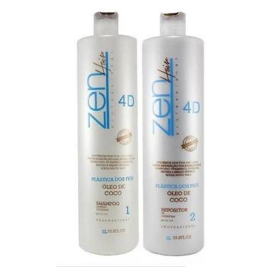 Imagem de Escova Progressiva Zen Hair Plástica Dos Fios 4D 2x1000ml