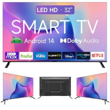 Imagem de Smart TV 32 Polegadas HD Android 14,Som Premium 2x10W, Processador Quad-Core, 2 HDMI, 2 USB, Wi-Fi, Bluetooth,Eficiência Energética