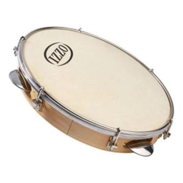 Imagem de Pandeiro light 10 pol pinho c/pele animal 40 cm s/manopla izzo