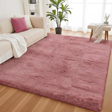 Imagem de YOBATH Tapetes grandes de 20 x 25 cm para sala de estar, quarto, tapete felpudo fofo para meninas, meninos, crianças, piso interno, berçário, decoração de casa, rosa pálido