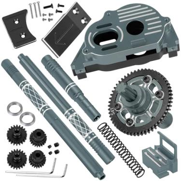 Imagem de BRCatWPark RC Upgrades Part for 1/10 Kraton 4S 4X4 RTR/Outcast 4S 4X4 RTR,Center Gearbox,Motor Mount,54T Spur Gear (20T 21T Pinions) w/Bearing & Center Drive Shaft,Titanium