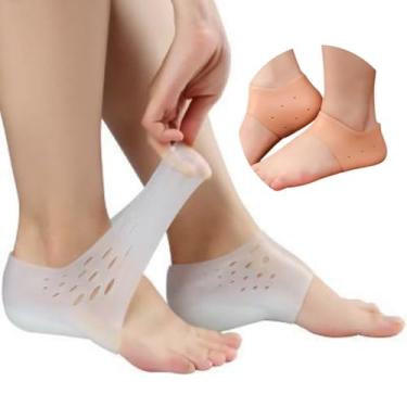 Imagem de Par de Palmilha Protetor para Calcanhar em Silicone Gel Macio Ortopédico Confortável Meia Para Homens e Mulheres Reduz Impacto Previne Rachaduras Alívio para Fascite Plantar e Esporão Uso Diário Cores Sortidas - COMPRAS NETS