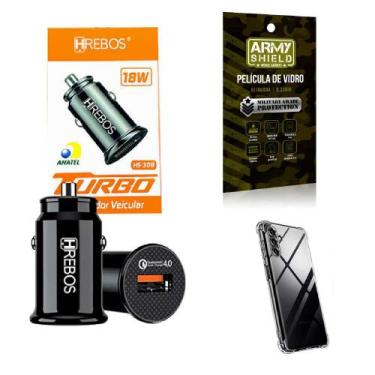 Imagem de Capinha Samsung A04s + Carregador Veicular Turbo + Película de Vidro 3