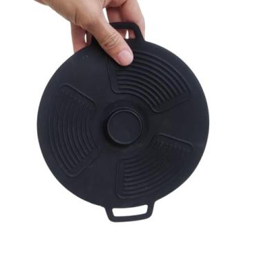 Imagem de Tampa De Panela Em Silicone Aliança Preta Grande 23cm