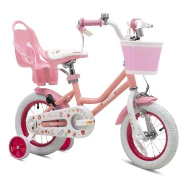 Imagem de ACEGER Girls Bike with Basket for Ages 2-12 Years Old Kids, 12 14 16 18 Inch with Training Wheels，Princess Style with Streamers, Handbrake & Coaster Brake,Multiple Colors.