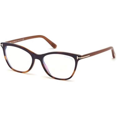 Imagem de Óculos Tom Ford FT 5636 -B 055 Violeta e Havana Vermelho, Marrom Claro, Ouro Rosa/