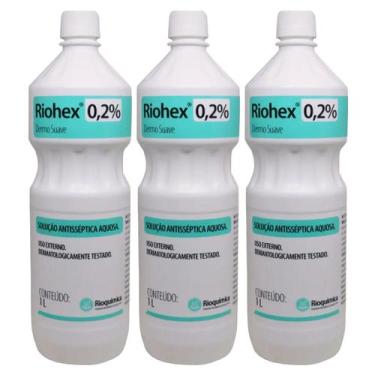 Imagem de Clorexidina Aquosa 0,2 1000ml Riohex Rioquímica  Kit 3 Unidades - RIOQ