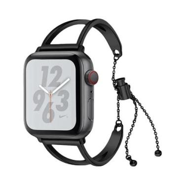 Imagem de Pulseira De Luxo Em Aço Inoxidável Para Apple Watch 40mm 41mm 45mm 44m