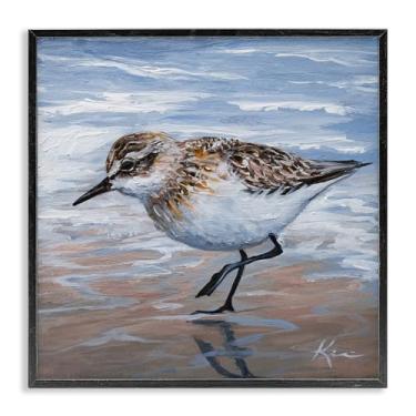 Imagem de Stupell Industries Pintura Sand Piper Shore Preta Emoldurada Giclée Design de Arte por Lindsay Kivi Fine Art, 61 x 61 cm