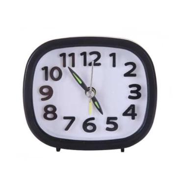 Imagem de Despertador analógico despertador operado a bateria preto para quarto, cabeceira, sala de estar, sala de estudo, dormitório escolar, fácil de configurar, estudantes, desktop, despertador, analógico
