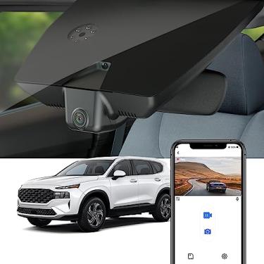 Imagem de Fitcamx 4K Dash Cam Adequada para Hyundai Santa Fe 2021-2023 (Part No#S1500 S2500) com Auto-Dimming, OEM Estilo, UHD 2160P Vídeo, WiFi & APP, Loop Gravação, G-Sensor, Fácil de Usar, 64GB Cartão
