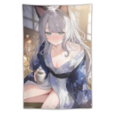 Imagem de LIEGBMEU Sexy Bikini Hot Anime Girl Tapeçaria 101.6 cm x 152.4 cm Interior Exterior Wall Quilt Art Decoração de Tapeçaria Caprichosa, AF161