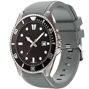 Imagem de Compatível com pulseiras Casio MDV106, pulseira de silicone esportiva de liberação rápida de 22 mm compatível com relógio Casio MDV106-1AV/MTP-VD01 (cinza)