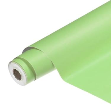 Imagem de HARFINGTON Papel de parede de PVC 55 cm x 500 cm à prova d'água autoadesivo decorativo papel de contato de pano removível para móveis de armário de cozinha e quarto, verde grama