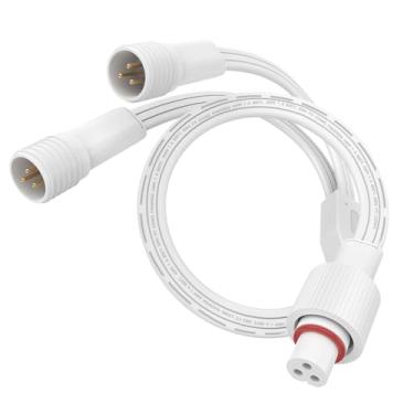 Imagem de Cabo de extensão para luzes externas Govee, cabo à prova d'água, compatível com Govee H705A H705B H705C H706A H706B H706C, cabo de alimentação de 3 pinos para luzes externas, divisor em Y (1 fêmea