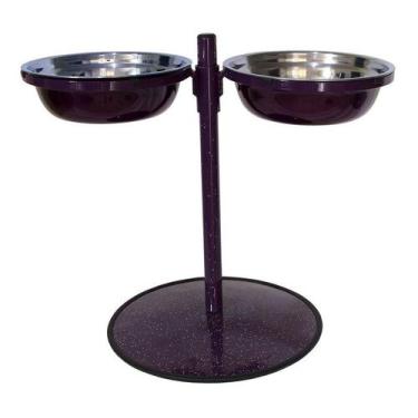 Imagem de Comedouro Grande Duplo Inox Altura Ajustável Cachorro PetGang - Gastro