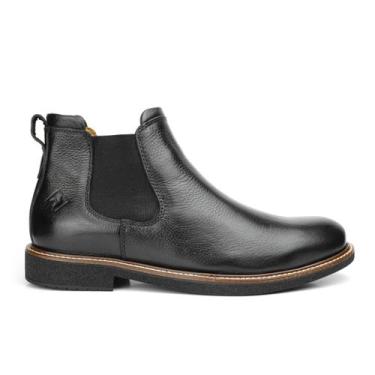 Imagem de Bota Botina Chelsea Masculina de Couro Cano Curto Preto 104 - Galozé, 