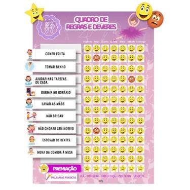 Imagem de Quadro de Tarefas e Rotinas Diárias Infantil - Modelos de Mneenina (Bailarina)