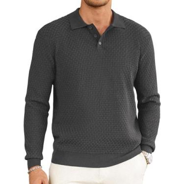 Imagem de Suéter Polo Hardaddy Hardaddy Masculino de Manga Comprida Cinza 3GG