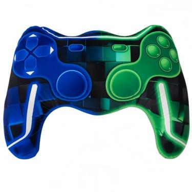 Imagem de Meeting Story Almofada de pelúcia em forma de controle de jogo para meninos e meninas, decoração de quarto de jogador, sofá, cadeira de computador, presentes de cama para adolescentes e meninos (verde