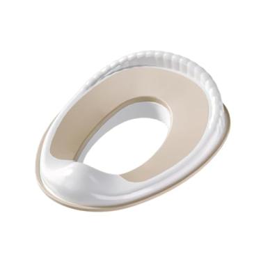 Imagem de menolana Assento de treinamento para penico de bebê com proteção contra respingos, antiderrapante e estável, assento sanitário para treinamento de penico para, Bege