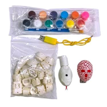 Imagem de Fenteer Brinquedo de com controle remoto faça você mesmo, RC, gato, brincadeira, presente, pintura à mão, festa, lembrancinha, infravermelho para, Cascavel