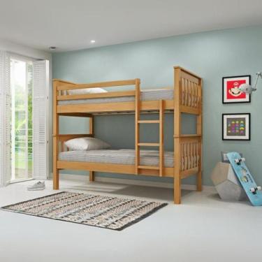 Imagem de Beliche em Madeira Maciça Paris na Cor Mel - Bedroom Móveis, Solteiro,