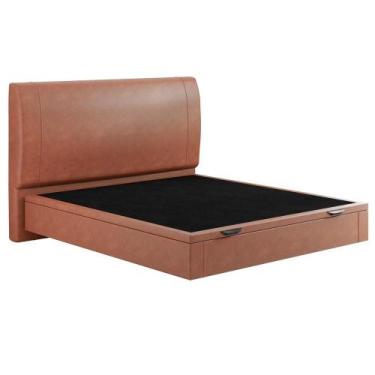 Imagem de Cama Queen Baú Flutuante Com Cabeceira 160cm Spazio S04 material sinté