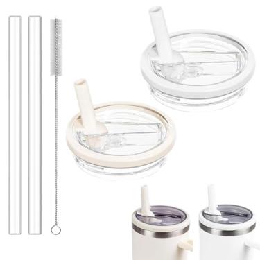 Imagem de Tianhengyi Substituição de tampa de copo de 850 g compatível com Stanley Quencher, branco + creme