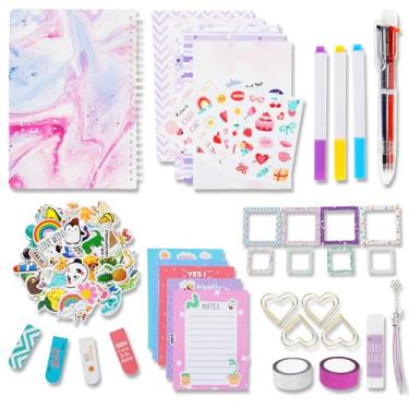 Imagem de Conjunto de diário "faça você mesmo" para meninas, kit de álbuns de recortes, suprimentos de artesanato para crianças de 8 a 14 anos, adolescentes