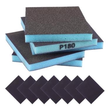 Imagem de Operitacx 12 Peças de Esponja de Lixa, Lavável E Reutilizável, Lixa de Espuma Úmida E Seca, Almofadas de Lixa 60/80/120/150/180/240 Grãos para Móveis de Madeira E Gesso