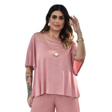 Imagem de Blusa Ampla Com Mangas Godê Malha Tricot Plus Size 42 ao 52 - Sutsen, 