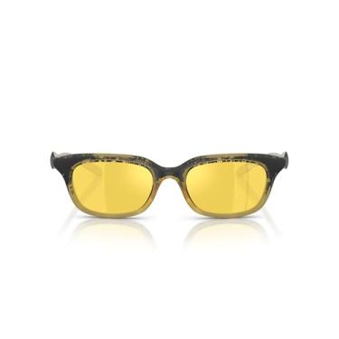 Imagem de Diesel Eyewear DL3013U Óculos de sol quadrados, ajuste universal, amarelo, 50 mm