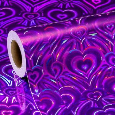 Imagem de Rolo de papel de embrulho Homeral Purple Holographic 17x10m
