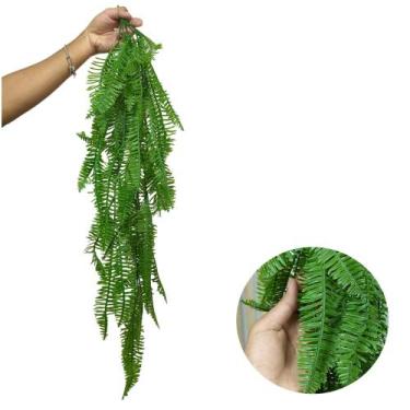 Imagem de Samambaia Artificial Pendente Folhagem Verde Decorativo Sala - PlantaI