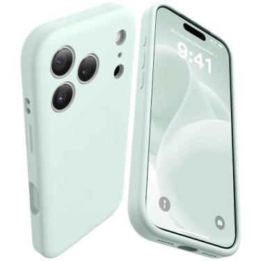 Imagem de AOTESIER Capa compatível com iPhone 17 Pro de 6,3 polegadas, atualização de silicone [proteção da câmera traseira plana] [Arc Edge] capa protetora à prova de choque com forro de microfibra