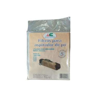 Imagem de SACO FILTRO DESCARTÁVEL PARA ASPIRADOR DE PÓ ELETROLUX 1200/1500 Z110 Z326 Z327 Contém 5 unidade