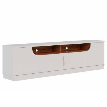 Imagem de Rack Para Sala de Estar TV 75 Pol Gianna C04 Off White Matte Freijó - Lyam Decor
