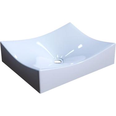Imagem de Cuba de Apoio Retangular Para Banheiro Lavabo C01 ML44W Branco - Lyam Decor