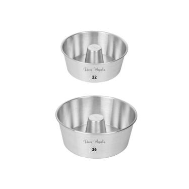 Imagem de 2 Forma Assadeira Redonda C / Tubo Bolo Pudim 22 - 26 G36