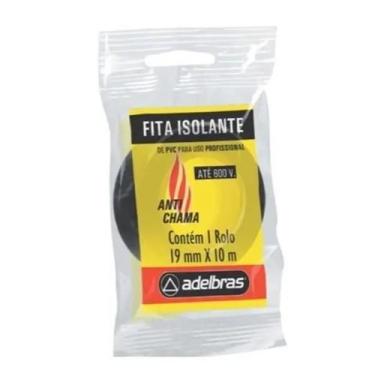 Imagem de Fita Isolante 19mm X 10m Adelbras, Preto