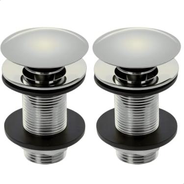 Imagem de SOFTINOX Kit 2 Válvula Sistema Click Inox 7/8 Cromada (3cm) em Metal Para cubas e pias